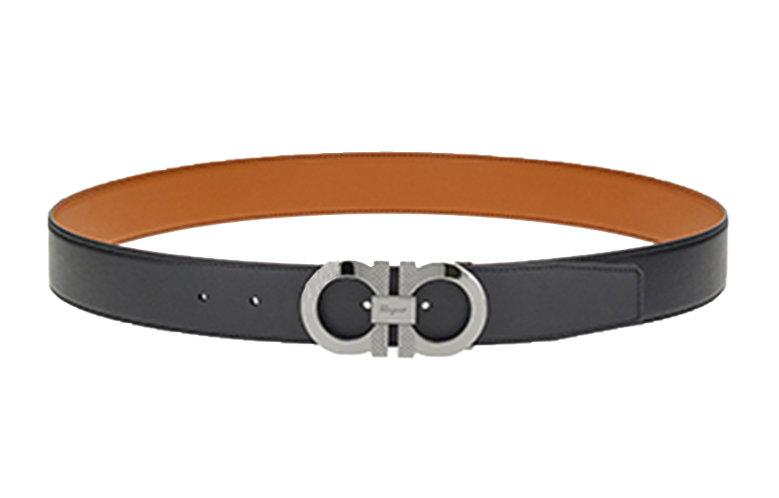 Salvatore Ferragamo Reversible Leather Belt Black/Brown 3.5cm Width Men 670084-750184 圖 2