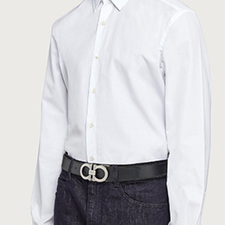 Salvatore Ferragamo Reversible Leather Belt Black/Brown 3.5cm Width Men 670084-750184 圖 5