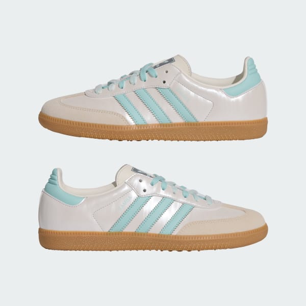 Sizing (W) adidas Samba OG Sepatu Off White/Semi Flash Aqua/Wonder White KJ4304