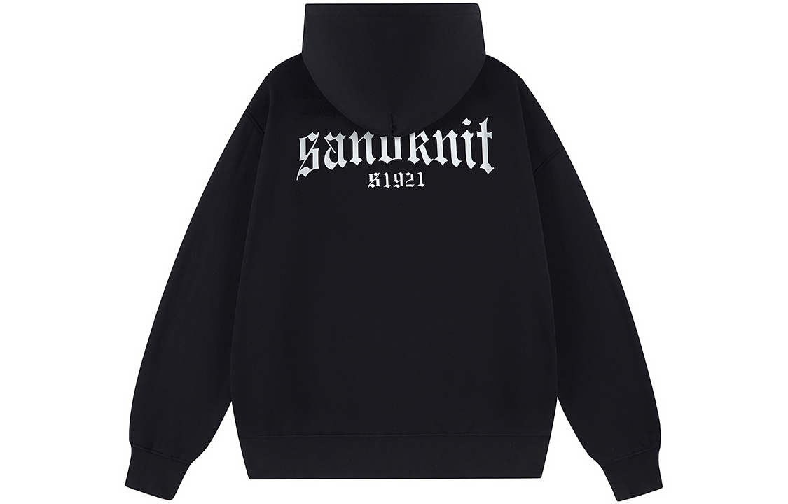 SandKnit 1921 Gothic Letter Number Logo Oversized Hoodie - Unisex Casual Streetwear WW034210