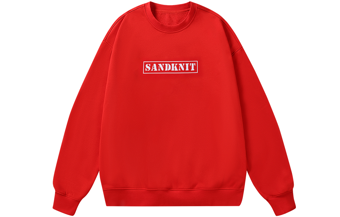 SandKnit Alphabet Logo Printed Loose Fit Fleece Pullover Sweatshirt Unisex. MM000020
