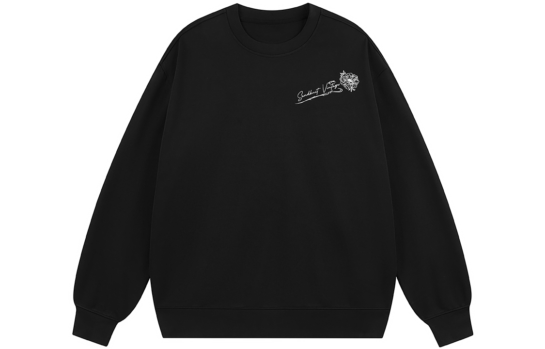 SandKnit American Rose Logo Oversized Fleece Crewneck Sweatshirt Unisex MW000003