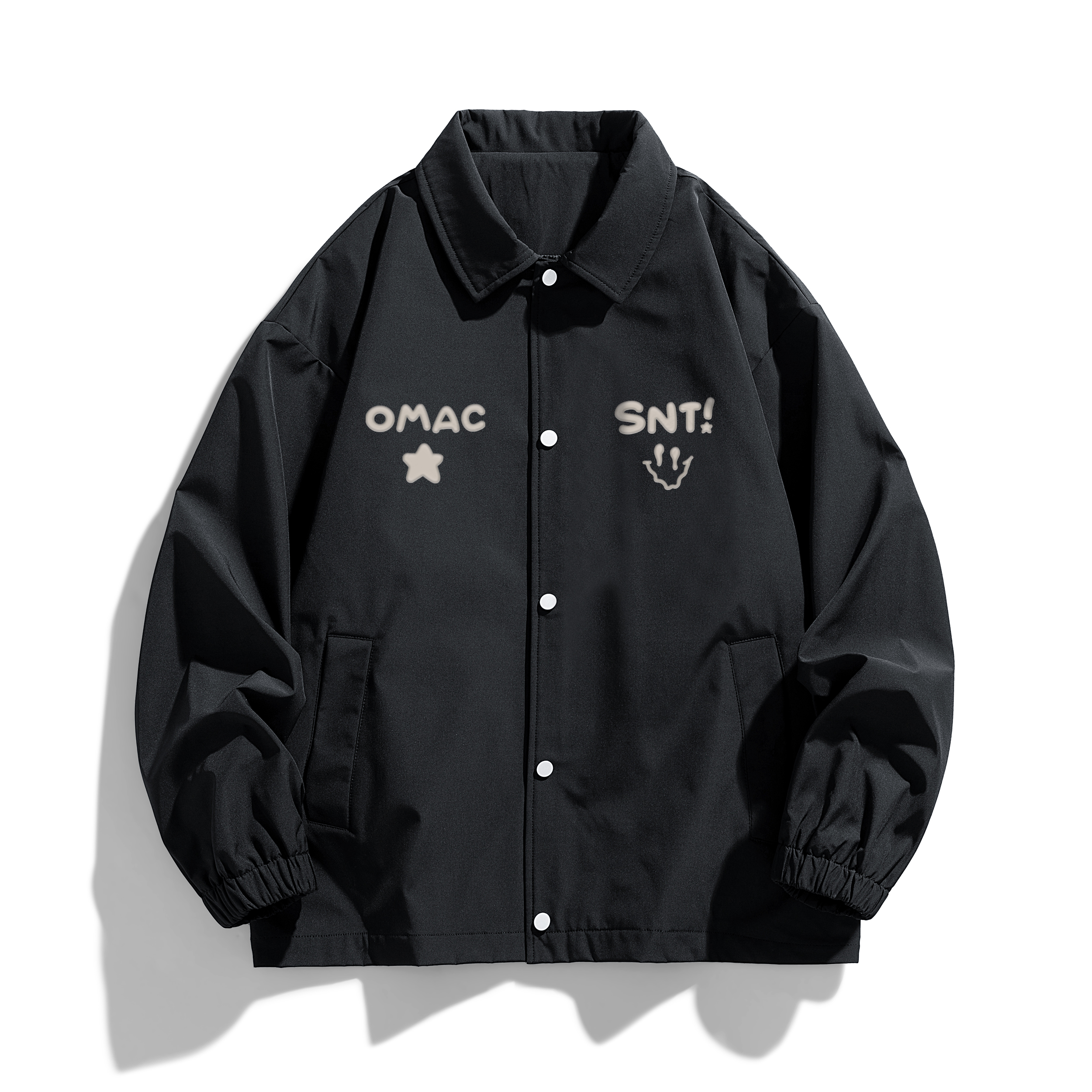 SandKnit Cartoon Star Smiley Logo Oversized Casual Jacket Unisex SO-233463