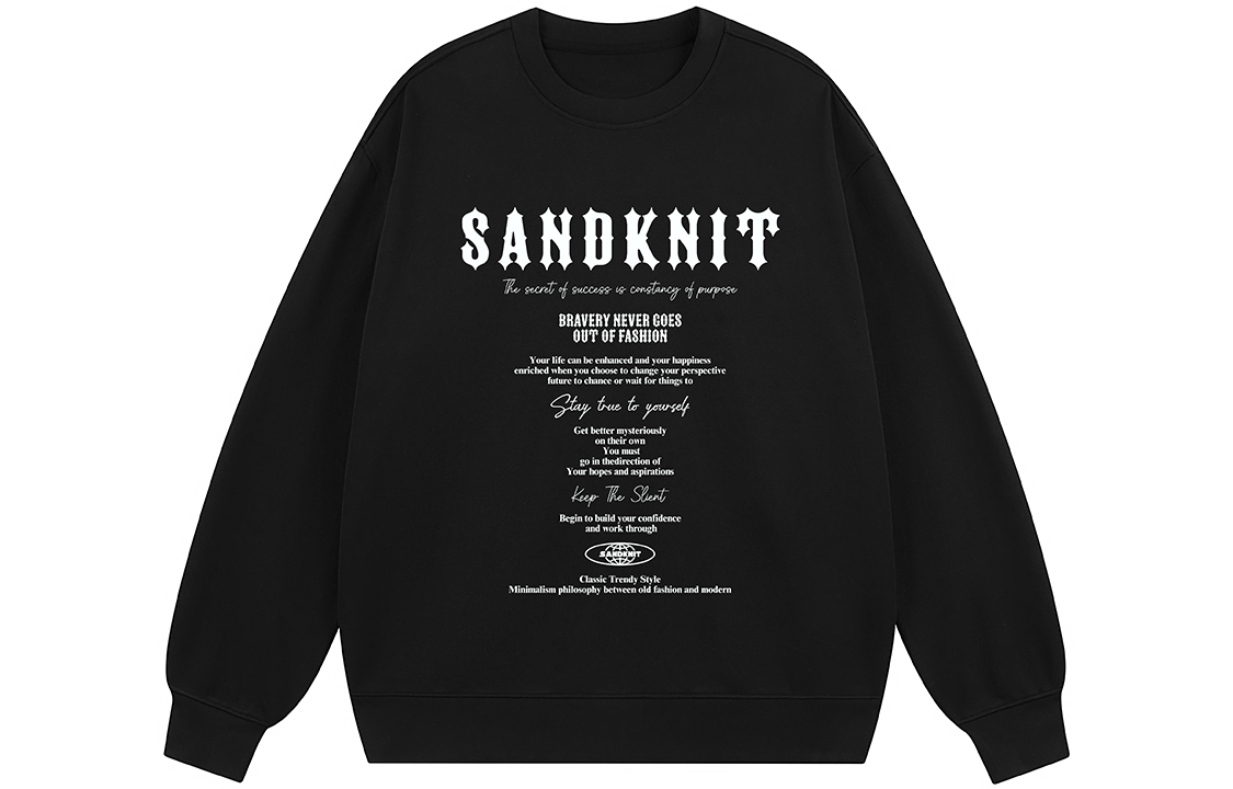 SandKnit Casual Oversized Thorns Logo Graphic Fleece Sweatshirt Unisex MW000002