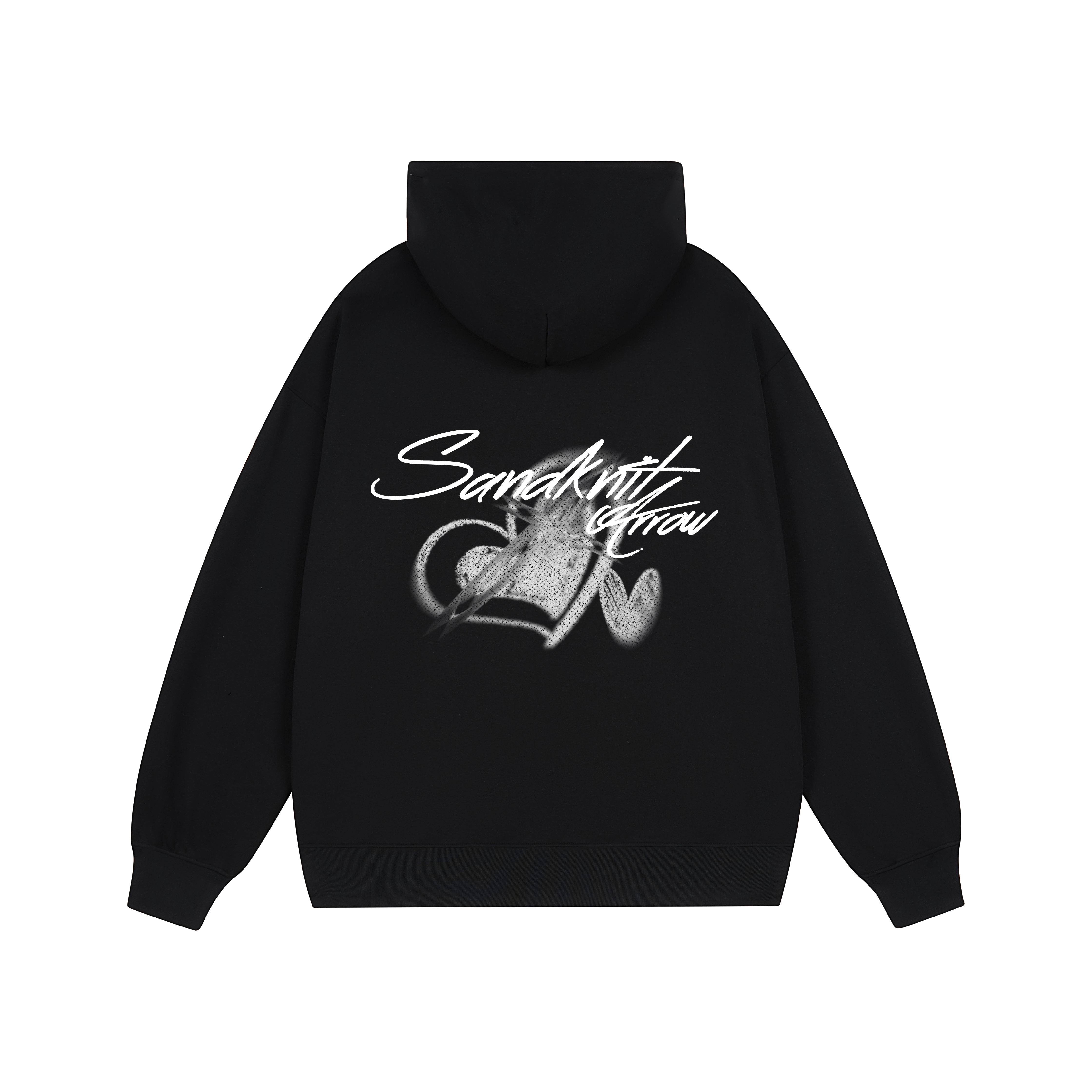 SandKnit Chalk Heart Graffiti Loose Heavyweight Hoodie - Unisex. YX-1819-YH742X