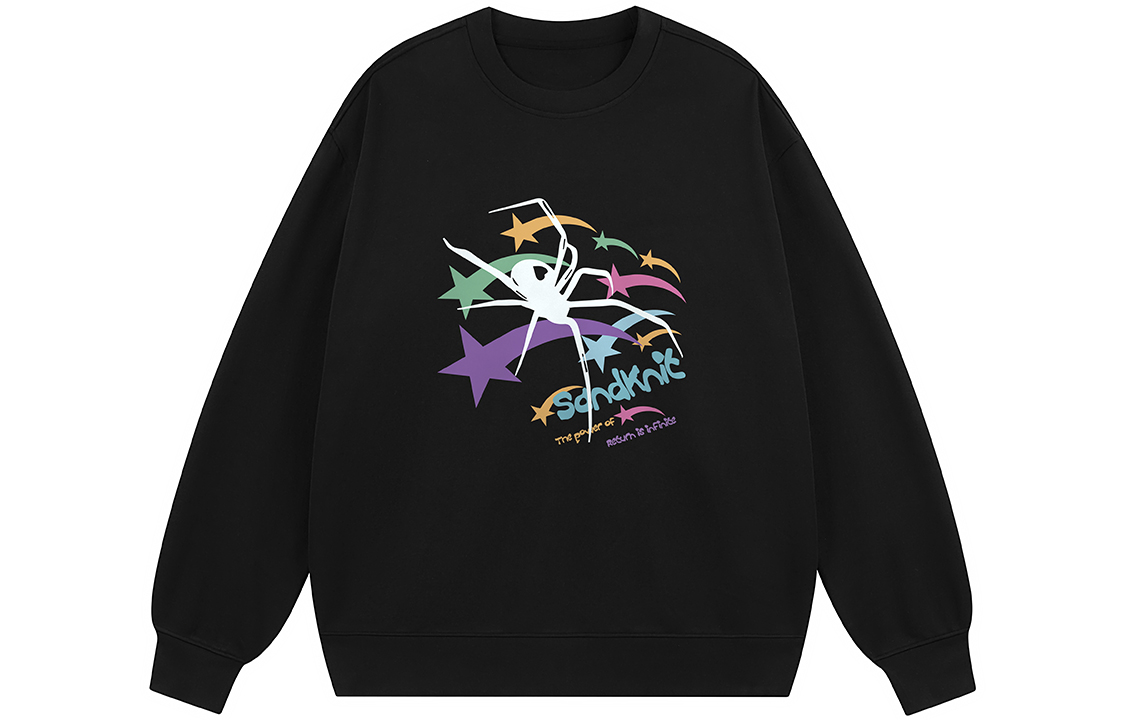 SandKnit Colorful Spider Pattern Printed Oversized Crewneck Sweatshirt Unisex WW034255