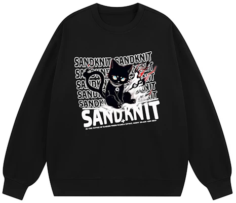SandKnit 酷黑猫印花宽松版卫衣 男女款 YX-1818-YH741X Buy SandKnit 酷黑猫印花宽松版卫衣 男女款 YX-1818-YH741X