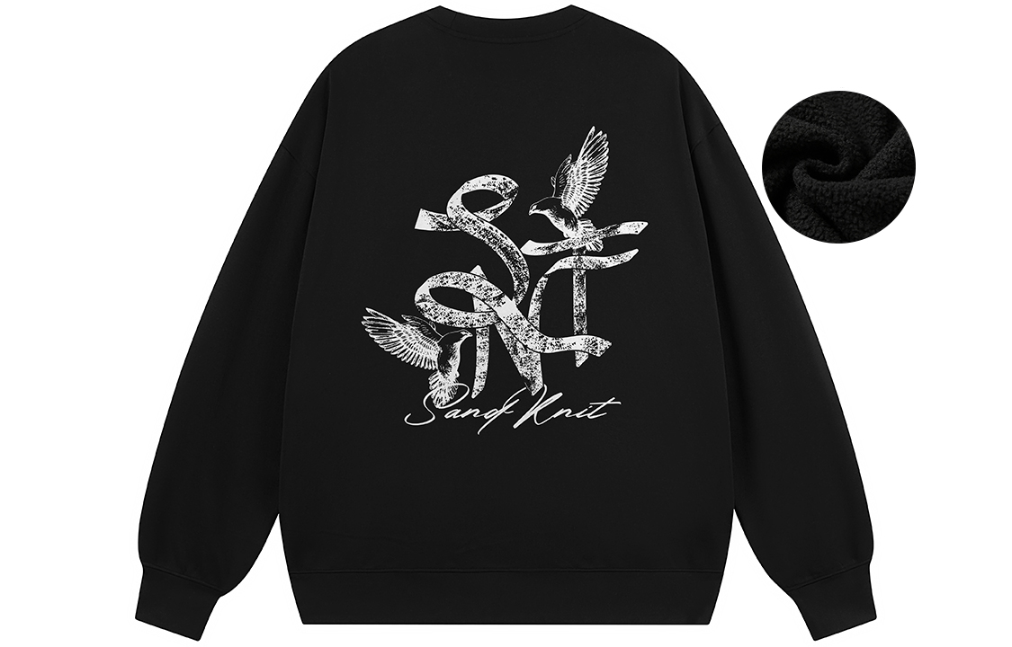 SandKnit Distressed Pigeon Logo Oversized Crewneck Sweatshirt Unisex WW034335