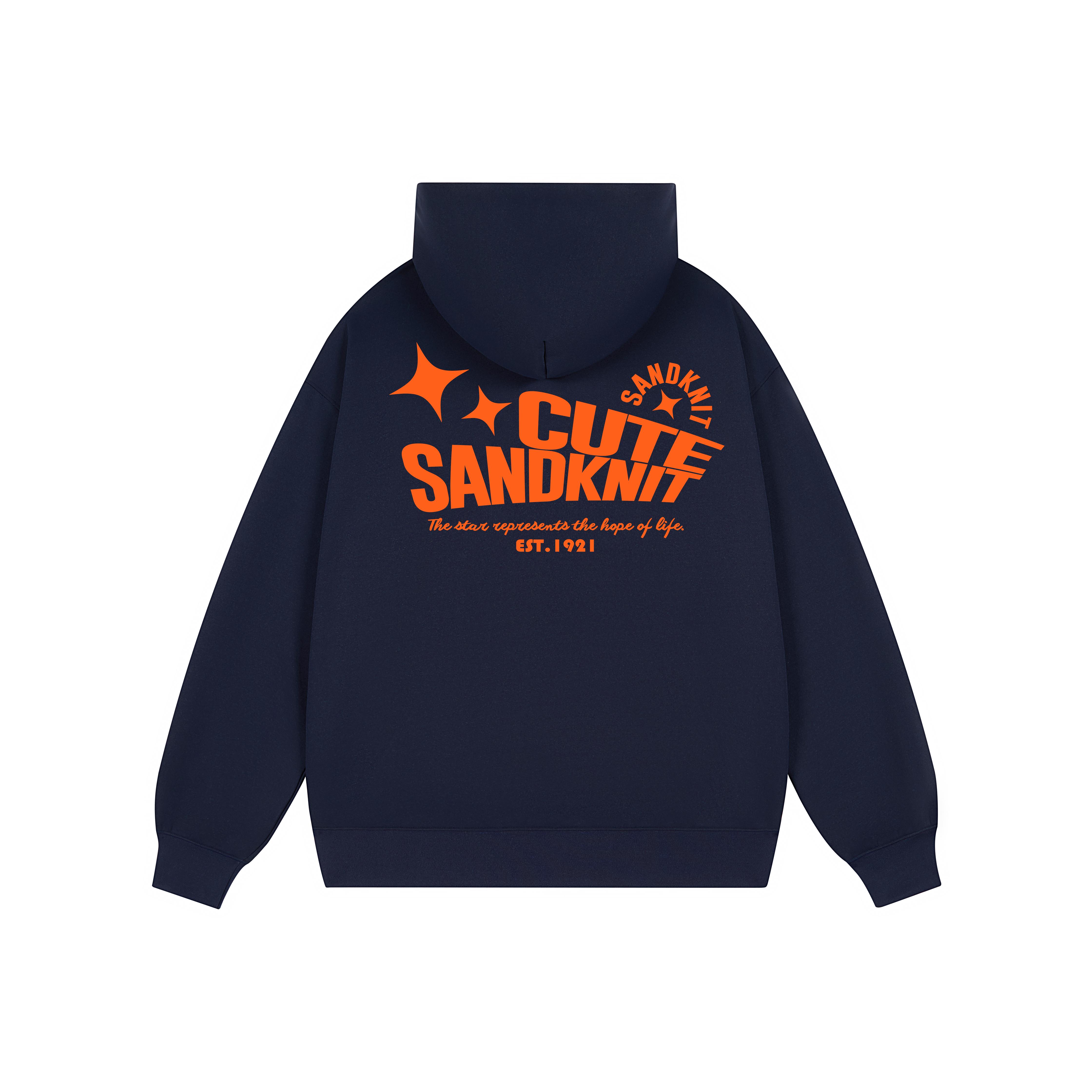 SandKnit Dopamine Star Logo Pullover Oversized Hoodie Unisex Casual Long Sleeve. YX-1819-YH751