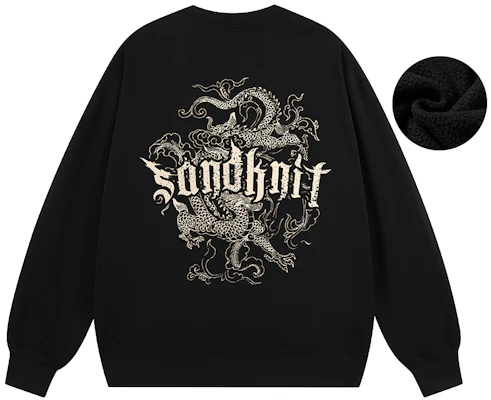 SandKnit 龍標誌寬鬆版羊毛套頭衫 休閒衛衣 男女適用 WW034329 Buy SandKnit 龍標誌寬鬆版羊毛套頭衫 休閒衛衣 男女適用 WW034329