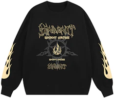 SandKnit Flame Logo Print Oversized Crewneck Sweatshirt Unisex WW034258 SandKnit Flame Logo Print Oversized Crewneck Sweatshirt Unisex WW034258