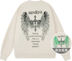 SandKnit Glow Wing Paisley Cross Print Oversized Crewneck Sweatshirt Unisex YX-TA232331 SandKnit Glow Wing Paisley Cross Print Oversized Crewneck Sweatshirt Unisex YX-TA232331