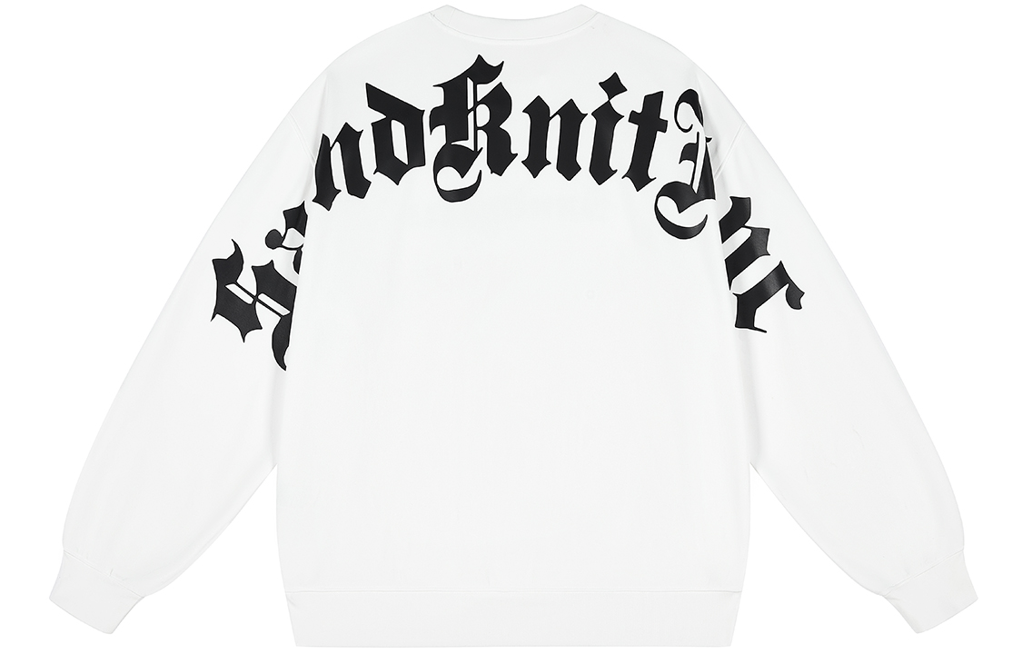SandKnit Gothic Logo Print Fleece Crewneck Sweatshirt Unisex Casual Wear. WW034272