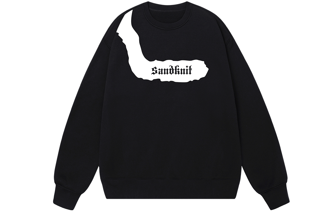 SandKnit Gothic Moon Night Logo Graphic Oversized Fleece Sweatshirt Unisex Winter Wear MM000005