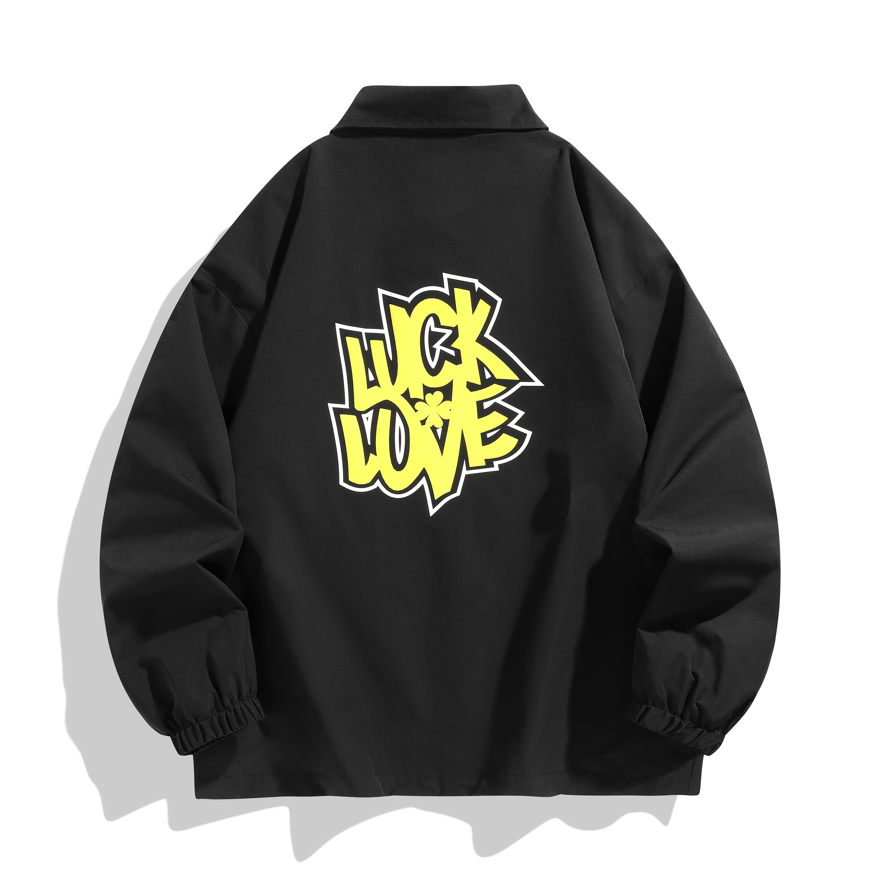 SandKnit Gradient Clover Heart Logo Loose Fit Coach Jacket Unisex Casual Style YX-6666-YH727