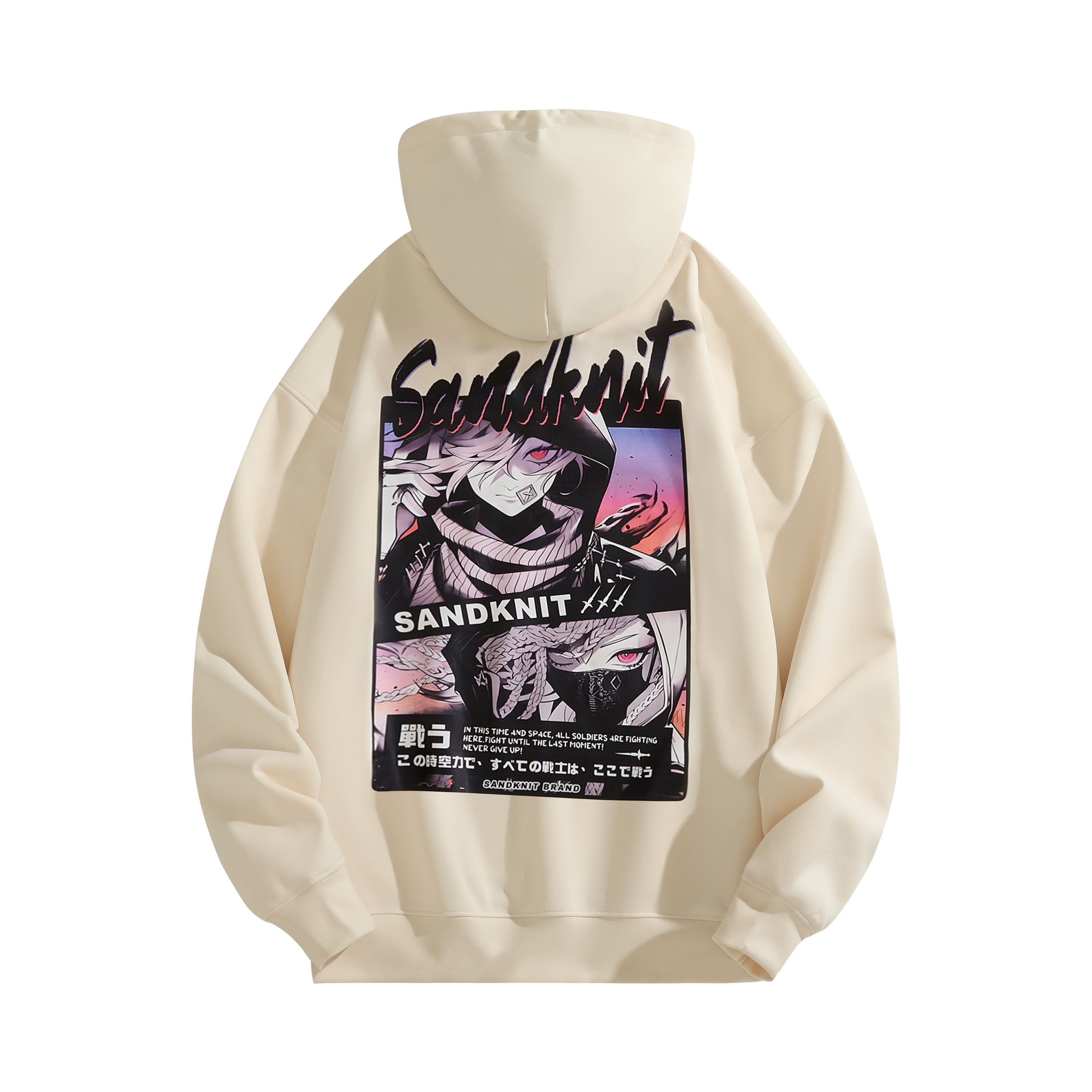 SandKnit Japanese Manga Character Letter Logo Printed Loose Sweatshirt Unisex YX-TA232332