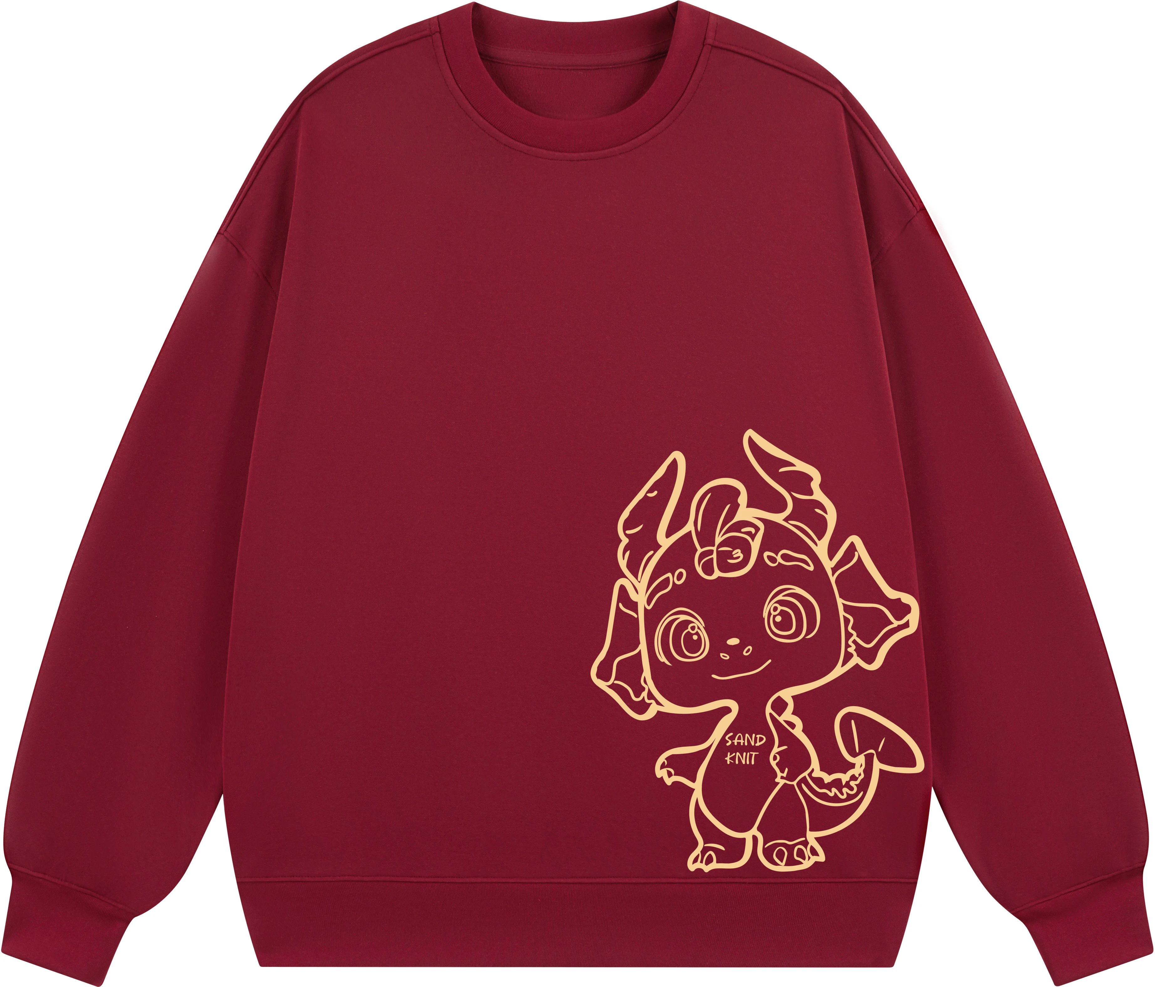 sand-knit-lunar-new-year-cartoon-dragon-logo-crewneck-sweatshirt-unisex-casual-fit-yx-1818-yh-748