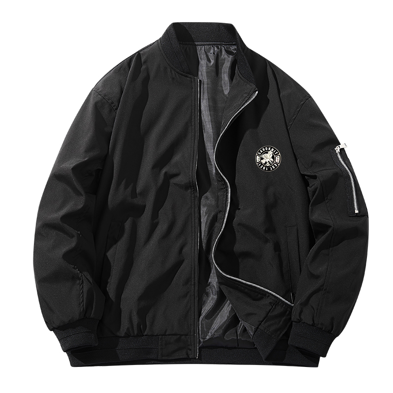 SandKnit Oversized Letter Eagle Logo Bomber Jacket Unisex YX-233434