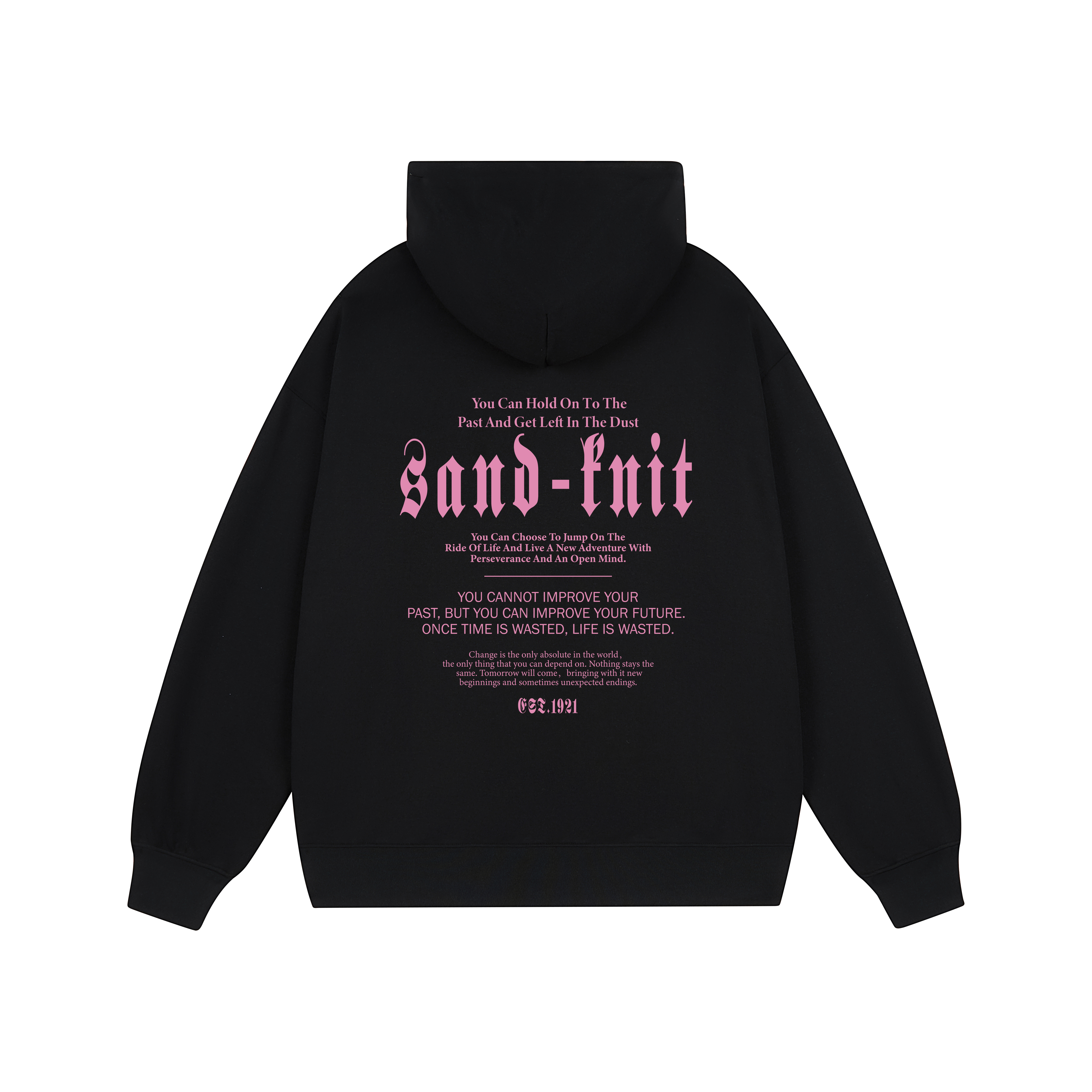SandKnit Oversized Logo Print Pullover Hoodie - Unisex Casual Wear YX-1819-YH775