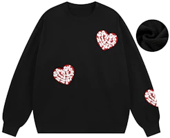 SandKnit Oversized Love Logo Crewneck Fleece Sweatshirt Unisex Casual Wear WW034326 SandKnit Oversized Love Logo Crewneck Fleece Sweatshirt Unisex Casual Wear WW034326