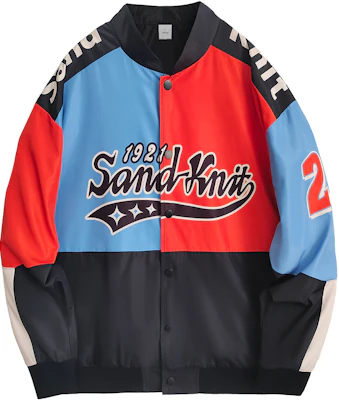 サンドニット レッドブルーロゴ プリント ユニセックス バーシティジャケット YX-JB233349 Buy サンドニット レッドブルーロゴ プリント ユニセックス バーシティジャケット YX-JB233349