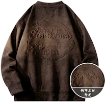 SandKnit Retro 4.0 Suede Sweatshirt with 3D Logo & Star Pattern - Unisex Pullover YX-TH223244 SandKnit Retro 4.0 Suede Sweatshirt with 3D Logo & Star Pattern - Unisex Pullover YX-TH223244