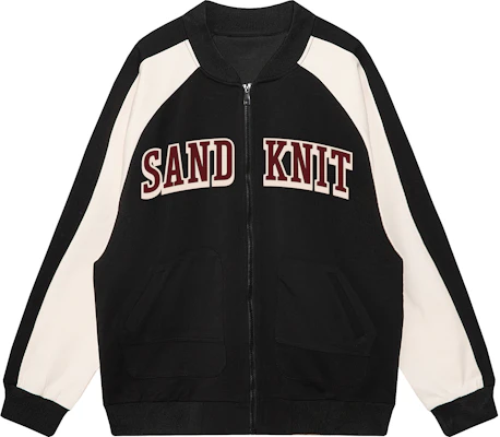 SandKnit复古拼色字母印花宽松拉链夹克男女款 YX-233495 Buy SandKnit复古拼色字母印花宽松拉链夹克男女款 YX-233495