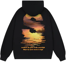 SandKnit Retro Gothic Logo Sunset Oversized Hoodie Unisex Casual Streetwear. WW034260 SandKnit Retro Gothic Logo Sunset Oversized Hoodie Unisex Casual Streetwear. WW034260