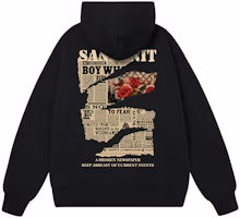SandKnit Retro Rose 5.0 Oversized Hoodie with Newspaper Logo Print Unisex Gift Box. WW034213 SandKnit Retro Rose 5.0 Oversized Hoodie with Newspaper Logo Print Unisex Gift Box. WW034213