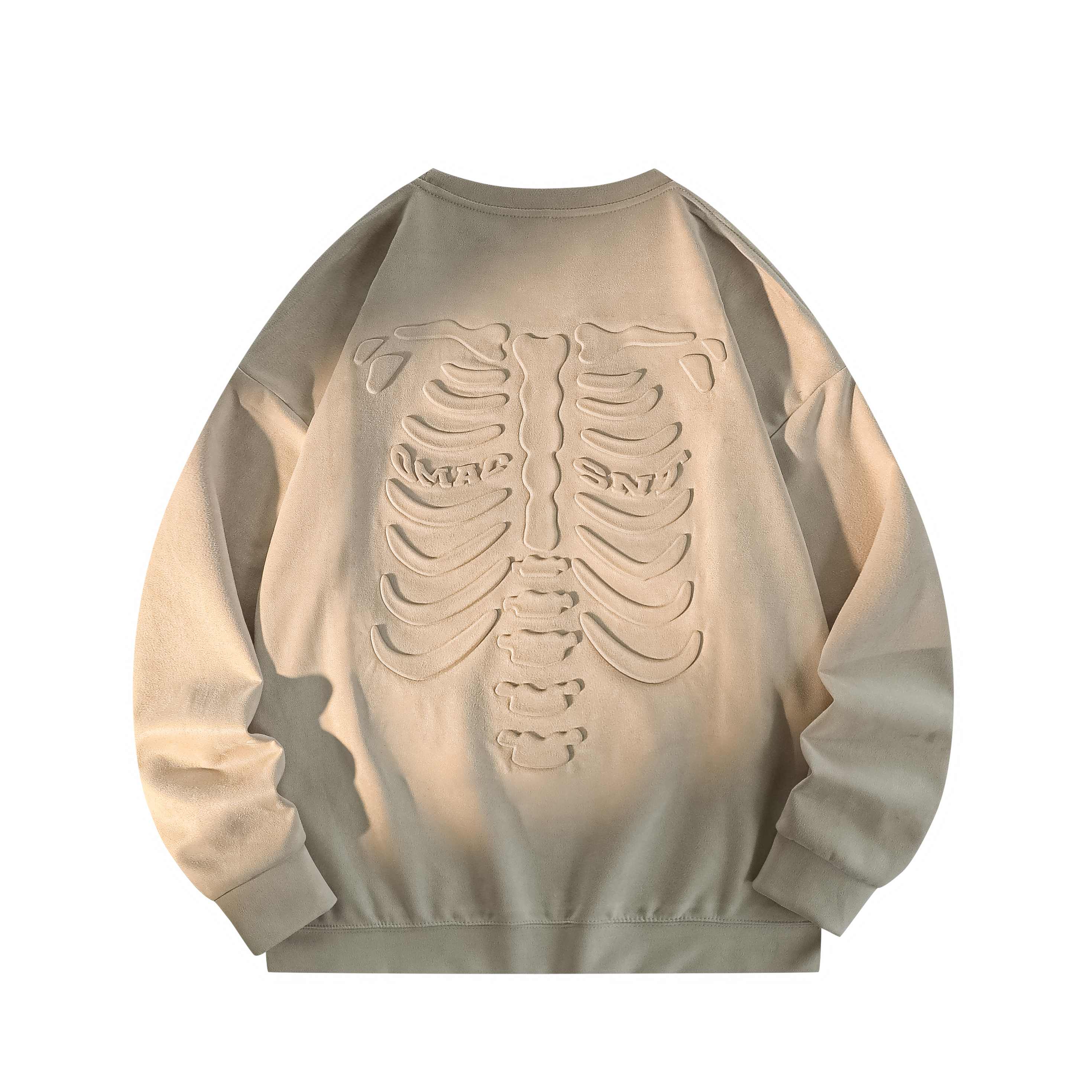 SandKnit Retro Skull Letter Logo Oversized Pullover Sweatshirt Unisex Casual Style SO-829YH573