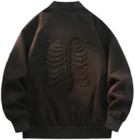 SandKnit Retro Suede Skull Letter Logo Baseball Jacket Unisex Casual Style SO-825YH572 SandKnit Retro Suede Skull Letter Logo Baseball Jacket Unisex Casual Style SO-825YH572