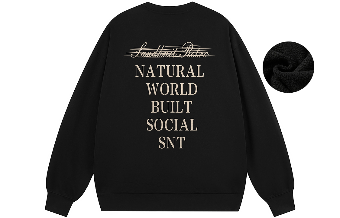 SandKnit Roman Architecture Print Loose Fit Fleece Pullover Sweatshirt Unisex WW034336