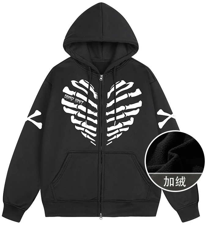 sand-knit-skeleton-heart-letter-logo-oversized-fleece-hoodie-unisex-yx-1820-yh-556