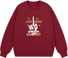SandKnit Skull Finger Lightning Logo Oversized Pullover Sweatshirt Unisex YX-1818-YH778 SandKnit Skull Finger Lightning Logo Oversized Pullover Sweatshirt Unisex YX-1818-YH778