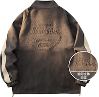 SandKnit Star Logo Embossed Relaxed Fit Zip Jacket Unisex YX-826YH571 SandKnit Star Logo Embossed Relaxed Fit Zip Jacket Unisex YX-826YH571