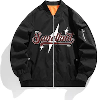 SandKnit Star Logo Print Zip-Up Casual Baseball Jacket - Unisex High Street Style YX-99180-YH840 SandKnit Star Logo Print Zip-Up Casual Baseball Jacket - Unisex High Street Style YX-99180-YH840