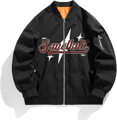 SandKnit 星标印花拉链休闲棒球夹克 - 男女通用潮流高街风 YX-99180-YH840 Buy SandKnit 星标印花拉链休闲棒球夹克 - 男女通用潮流高街风 YX-99180-YH840