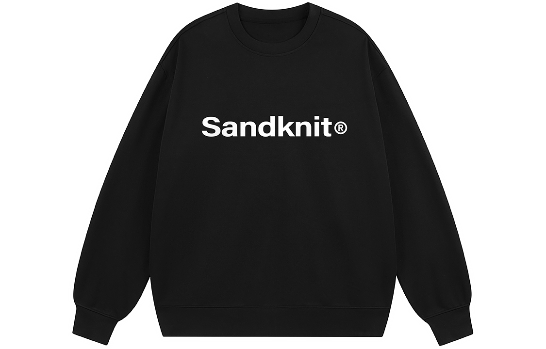 SandKnit Unisex Oversized Crewneck Sweatshirt with Letter Logo Print WW034275