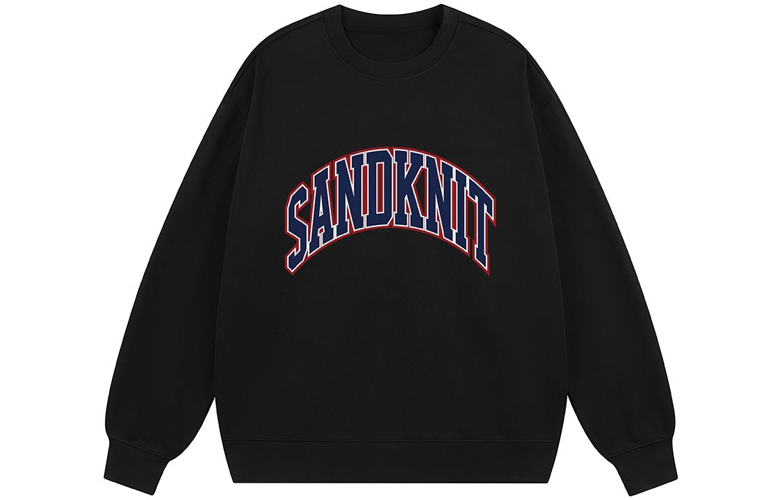 SandKnit Unisex Oversized Sweatshirt with Arched Logo Print. WW034267
