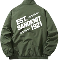 SandKnit Unisex Relaxed Fit Letter Print Long Sleeve Stand Collar Jacket YX-8916YH574 SandKnit Unisex Relaxed Fit Letter Print Long Sleeve Stand Collar Jacket YX-8916YH574