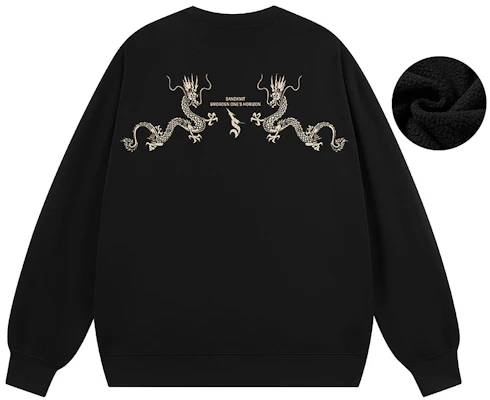 SandKnit Unisex Sudadera Retro Oversized con Logo de Dragón Impreso WW034330 Buy SandKnit Unisex Sudadera Retro Oversized con Logo de Dragón Impreso WW034330