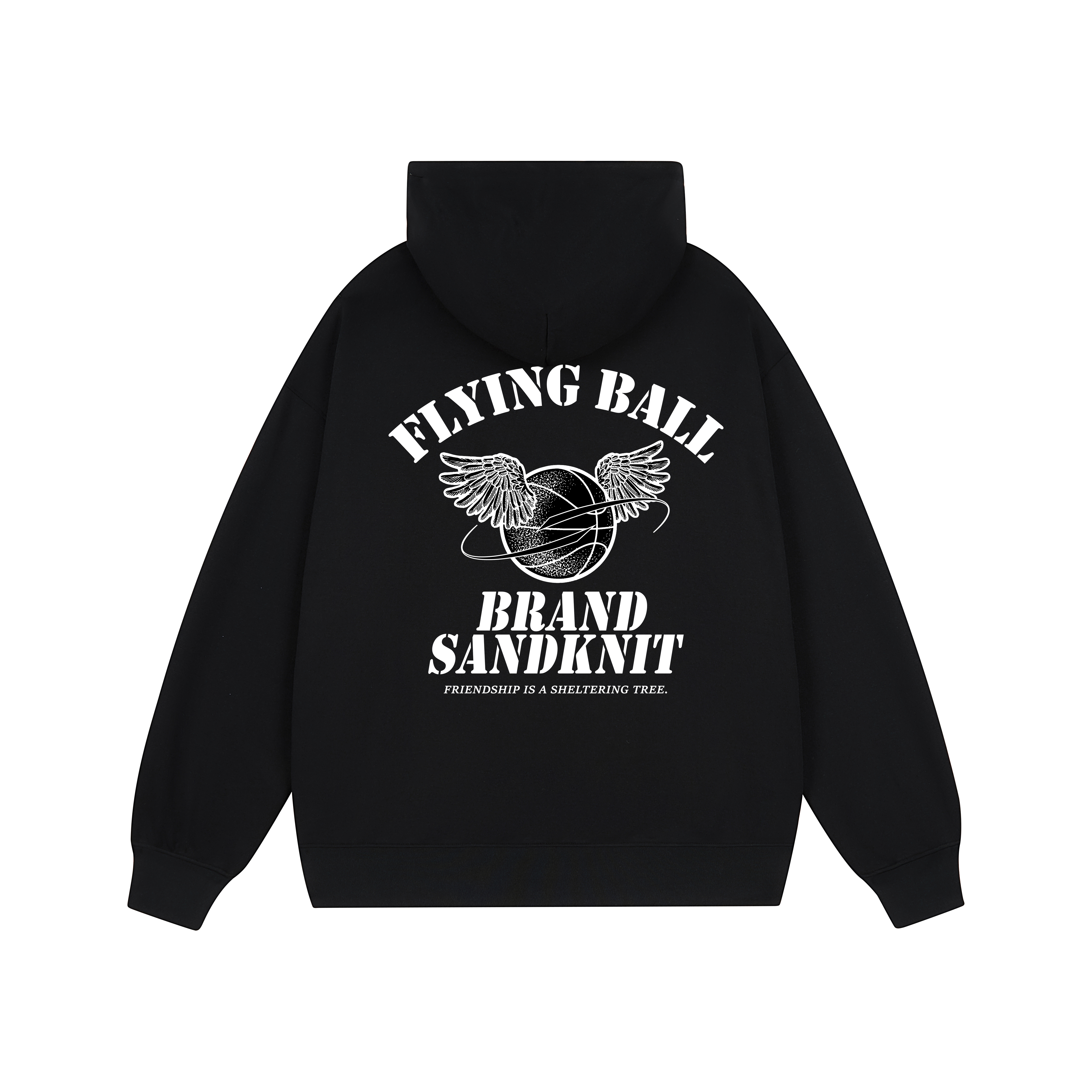 SandKnit Wing Logo Print Heavyweight Oversized Hoodie Unisex Pullover YX-1819-YH761