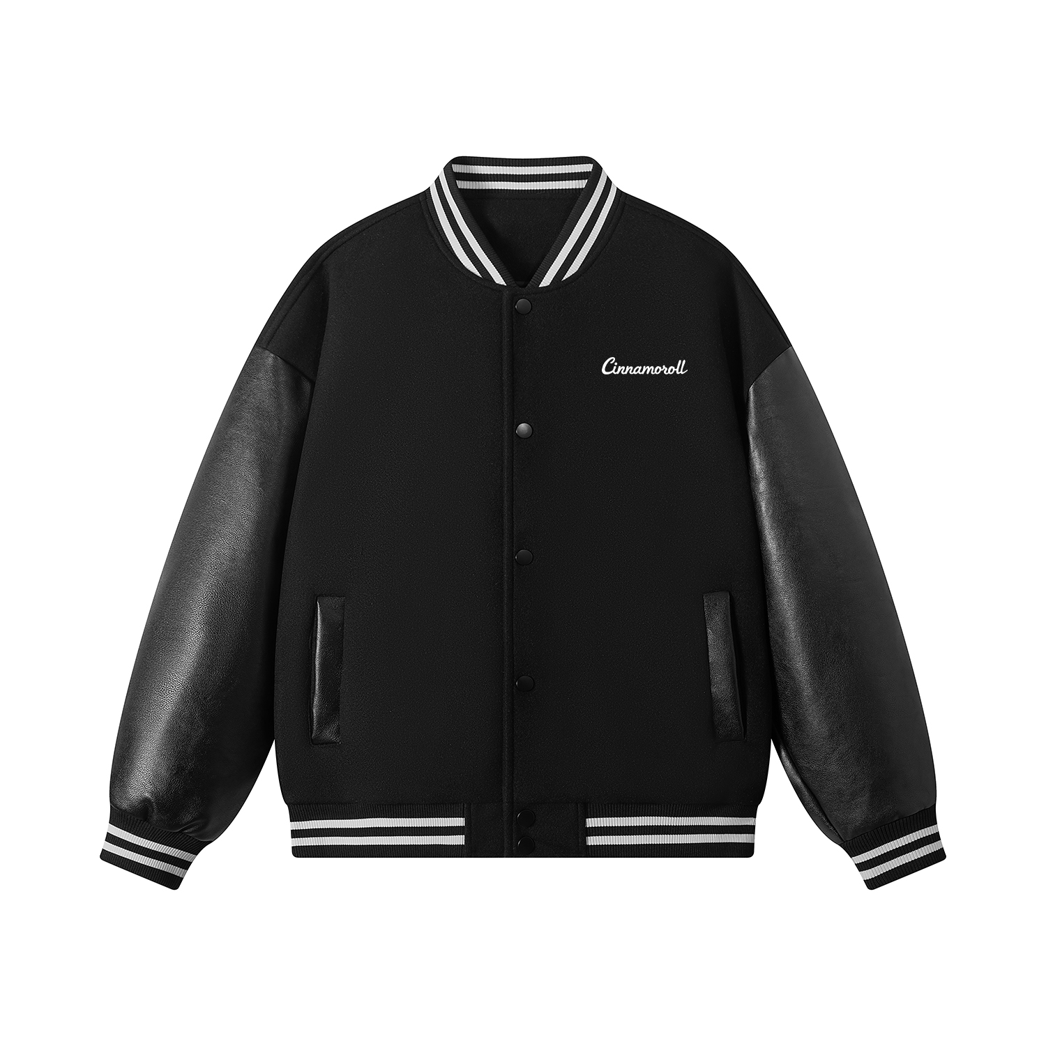 Sanrio x Cinnamoroll Retro Varsity Logo Jacket - Unisex Casual Streetwear. WYQ-2252-YGGZ02