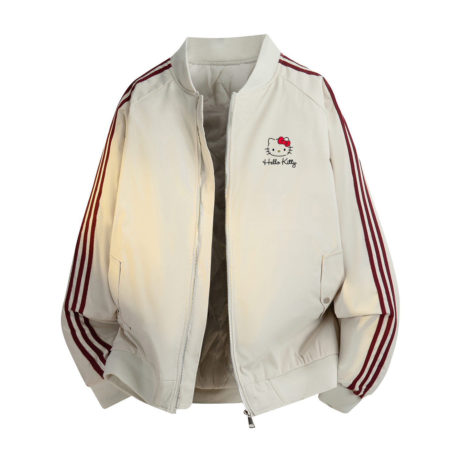 Sanrio x Hello Kitty SS25 Retro Striped Varsity Jacket Unisex Casual Comfort. JL-BL8951A