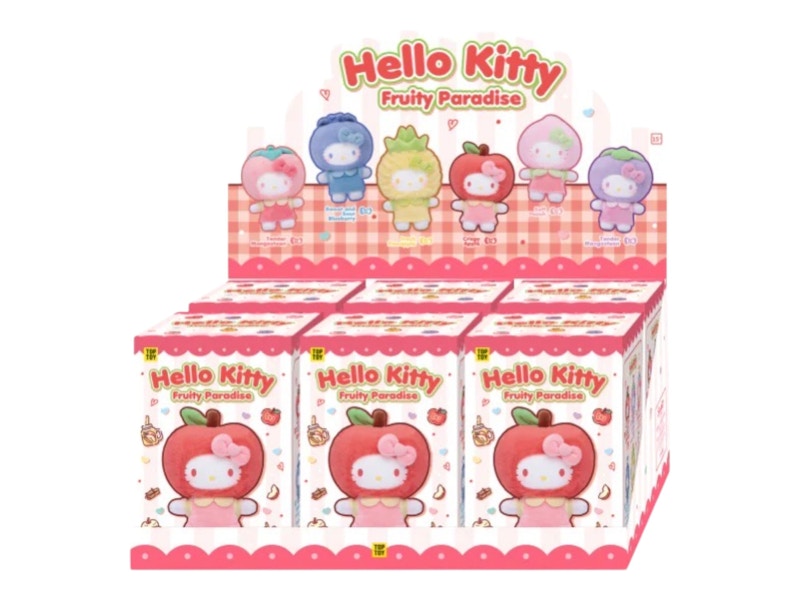 Sanrio x Miniso Top Toy Hello Kitty Fruity Paradise Series Vinyl Plush Keychain Sealed Case (6 Blind Box)