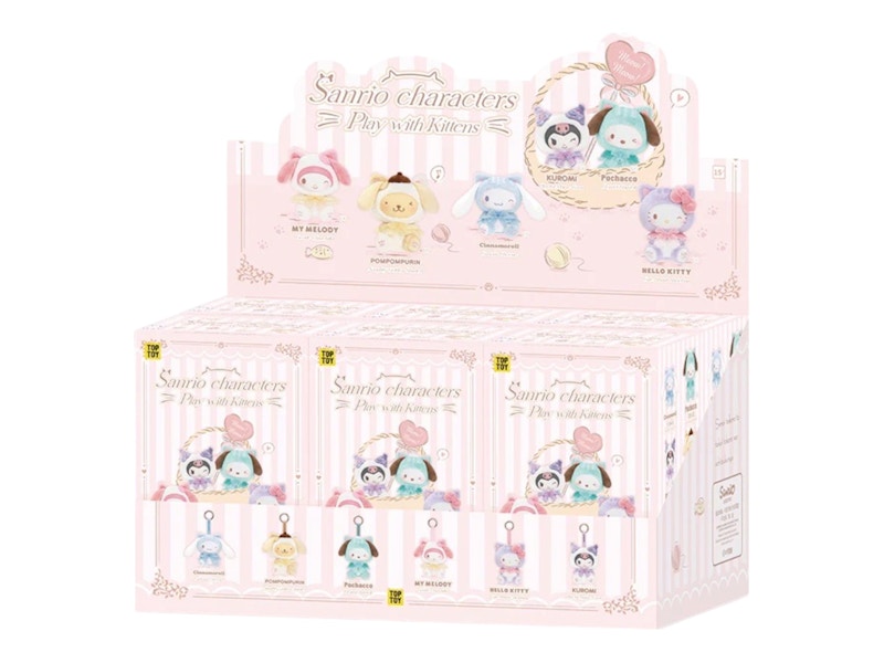 Sanrio x Miniso Top Toy Play with Kittens Series Plush Keychain Sealed Case (6 Blind Box)