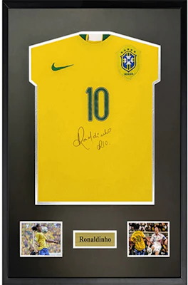 Sanwei 2006 Brazil World Cup Ronaldinho Signed Jersey Framed with SA Certificate SW22Q1003 Buy Sanwei 2006 Brazil World Cup Ronaldinho Signed Jersey Framed with SA Certificate SW22Q1003