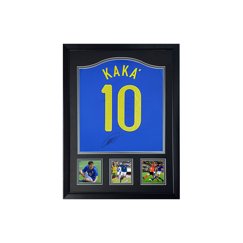 Sanwei 2010 FIFA World Cup Brazil Kaka Signed Jersey Framed with SA Certificate 7384674