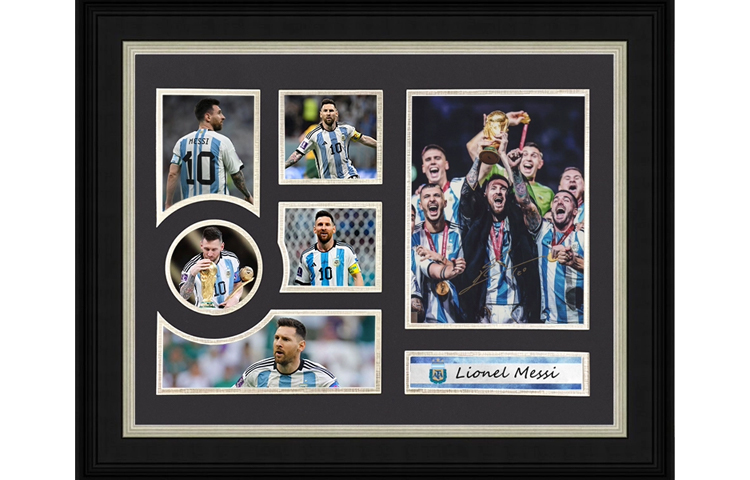 Sanwei 3x Lionel Messi 2022 World Cup Signed Photo with Frame & Certificate SW24Q2320