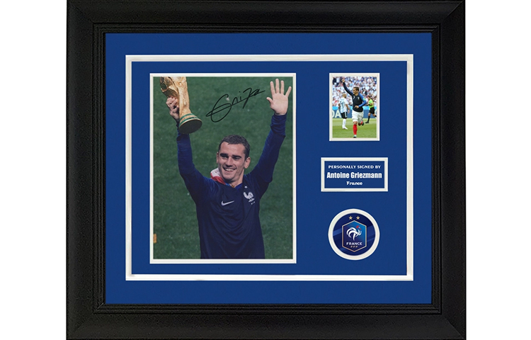 Sanwei Antoine Griezmann Signed Photo 2018 World Cup France Champ Framed w/ COA. SW24Q2730